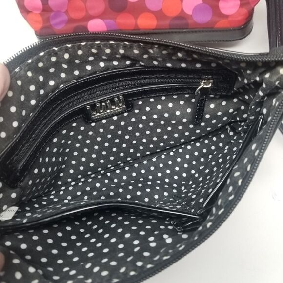 Beautiful three piece nylon LULU BY LILU GUINNESS TOTE BAG. PURPLE PINK. - Picture 7 of 16